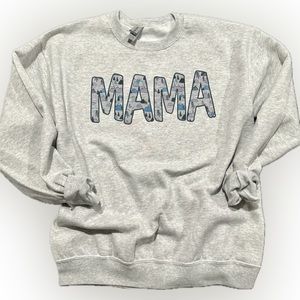 Mama sweatshirt with little sleepies mountain print boy mom crewneck